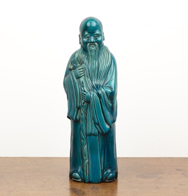 Lot 135 - Large glazed model of Shou Lao Chinese, late...