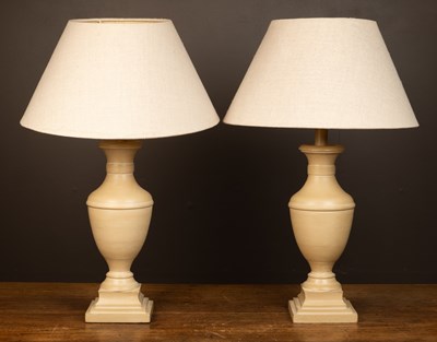 Lot 218 - A pair of table lamps in the form of urns