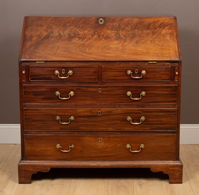 Lot 204 - A large George III mahogany bureau