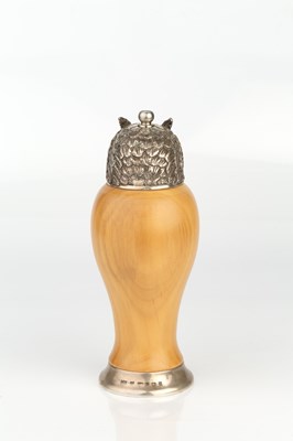 Lot 542 - A silver mounted novelty owl pepper grinder,...