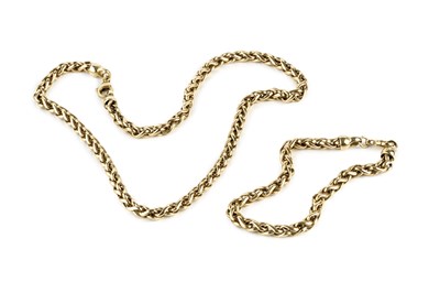 Lot 194 - A 9ct gold chain and bracelet suite, of...