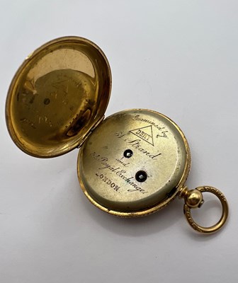 Lot 224 - An open face fob watch, the floral engraved...