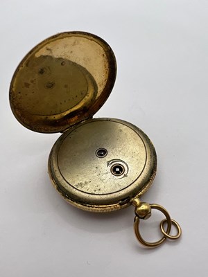 Lot 224 - An open face fob watch, the floral engraved...