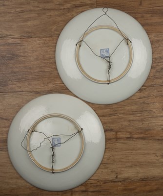 Lot 67 - Pair of white snow scene plates in the manner...