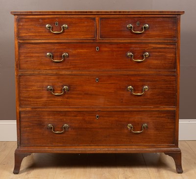 Lot 222 - A Regency style mahogany chest of two short over three long drawers