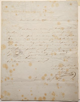 Lot 501 - Vernet, Horace A letter to the Countess...