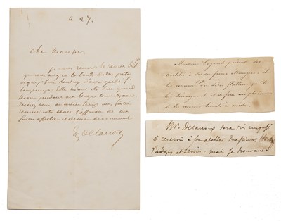 Lot 504 - Delacroix, Eugene A letter dated 'Le 27', 21 x...