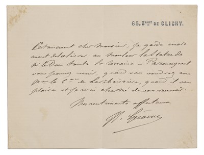 Lot 508 - Jean-Leon Gerome A small signed letter...