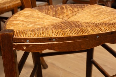 Lot 107 - A set of eight fruitwood farmhouse chairs
