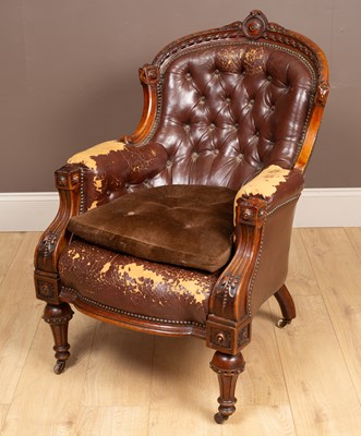 Lot 207 - A Victorian mahogany framed library chair