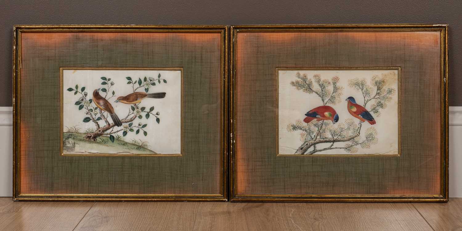 Lot 65 - A pair of Chinese rice paper pictures