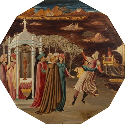 Lot 375 - Continental school The Abduction of Helen, oil...