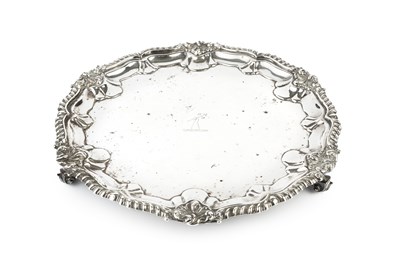 Lot 703 - A late Victorian silver salver, with shaped,...