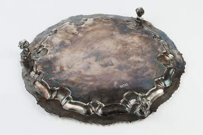 Lot 703 - A late Victorian silver salver, with shaped,...