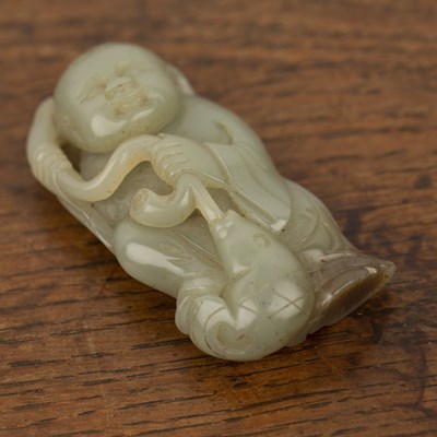 Lot 232 - Jade carved figure of a boy Chinese, 19th...