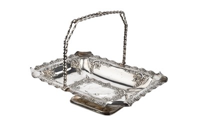 Lot 665 - A late Victorian silver swing handled basket,...