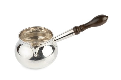 Lot 718 - A George II silver sauce pan, with rounded and...