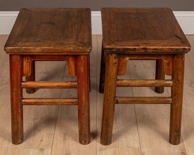 Lot 8 - A pair of Chinese hardwood occasional tables
