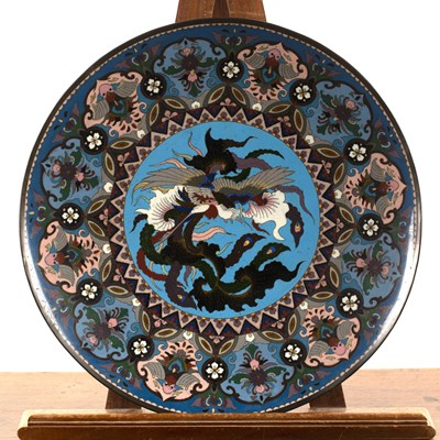 Lot 436 - Large cloisonné charger Japanese, circa 1900...