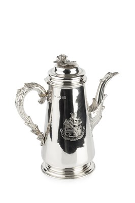 Lot 719 - A George IV silver coffee pot, of tapering...