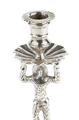 Lot 727 - A George II silver taper stick, the nozzle...