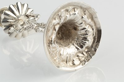 Lot 727 - A George II silver taper stick, the nozzle...