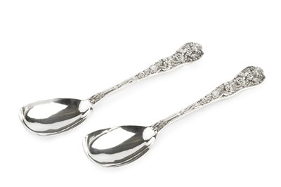 Lot 724 - A pair of late Victorian silver serving spoons,...