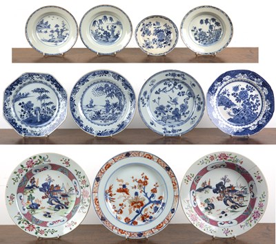 Lot 72 - Group of porcelain plates and dishes Chinese,...