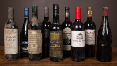 Lot 475 - Eight bottles of red wine and a bottle of Tomás Abad's Medium Amontillado Sherry