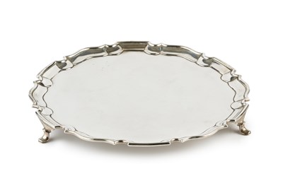 Lot 729 - A late Victorian silver salver, with shaped...