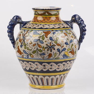 Lot 59 - A 19th century Italian tin glazed vase 38cm...
