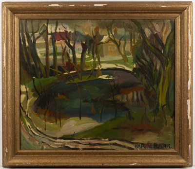Lot 165 - Harry Barr (1896-1987) A wooded pool and...