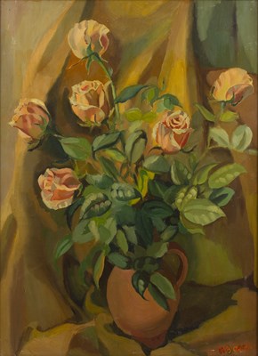 Lot 163 - Harry Barr (1896-1987) Still life – roses in a...