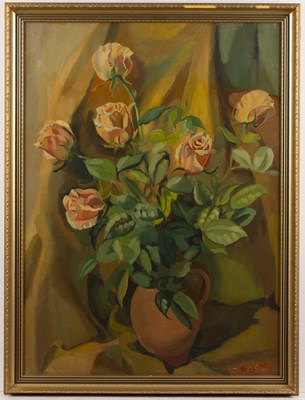 Lot 163 - Harry Barr (1896-1987) Still life – roses in a...