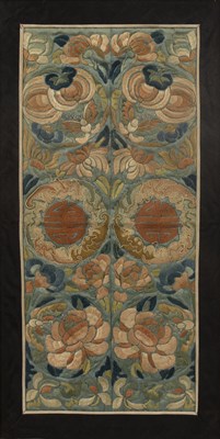 Lot 356 - Embroidered panel Chinese, circa 1900 on a...