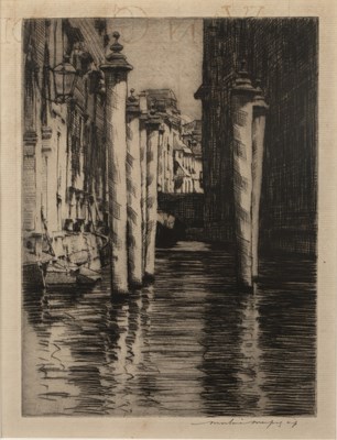 Lot 279 - Mortimer Menpes (1855-1938) A Narrow Canal,...