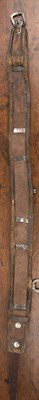 Lot 466 - Leather and steel warrior's belt Tibetan, late...