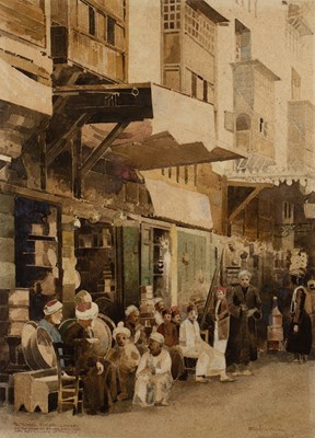 Lot 313 - John Keppie (1862-1945) 'Street in Cairo',...