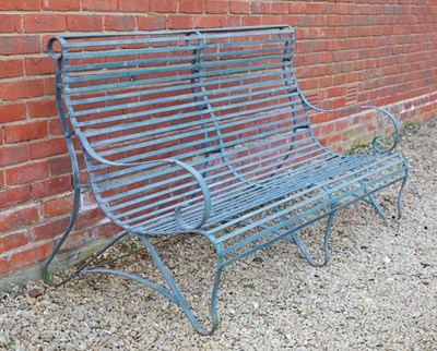 Lot 1299 - A modern galvanised wrought iron bench