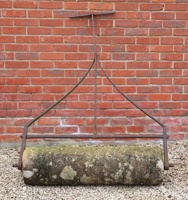 Lot 1239 - An antique garden roller