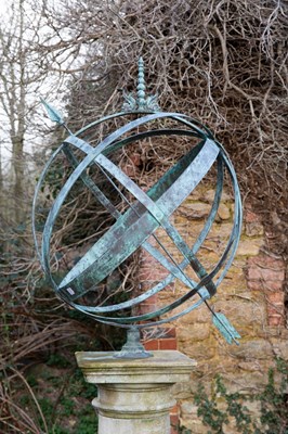 Lot 1296 - A bronze armillary sphere