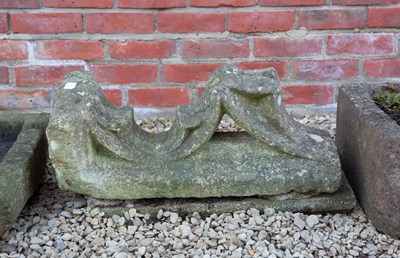 Lot 1262 - An old architectural element together with two stone troughs