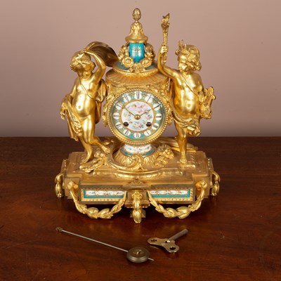 Lot 141 - A French ormolu mantel clock