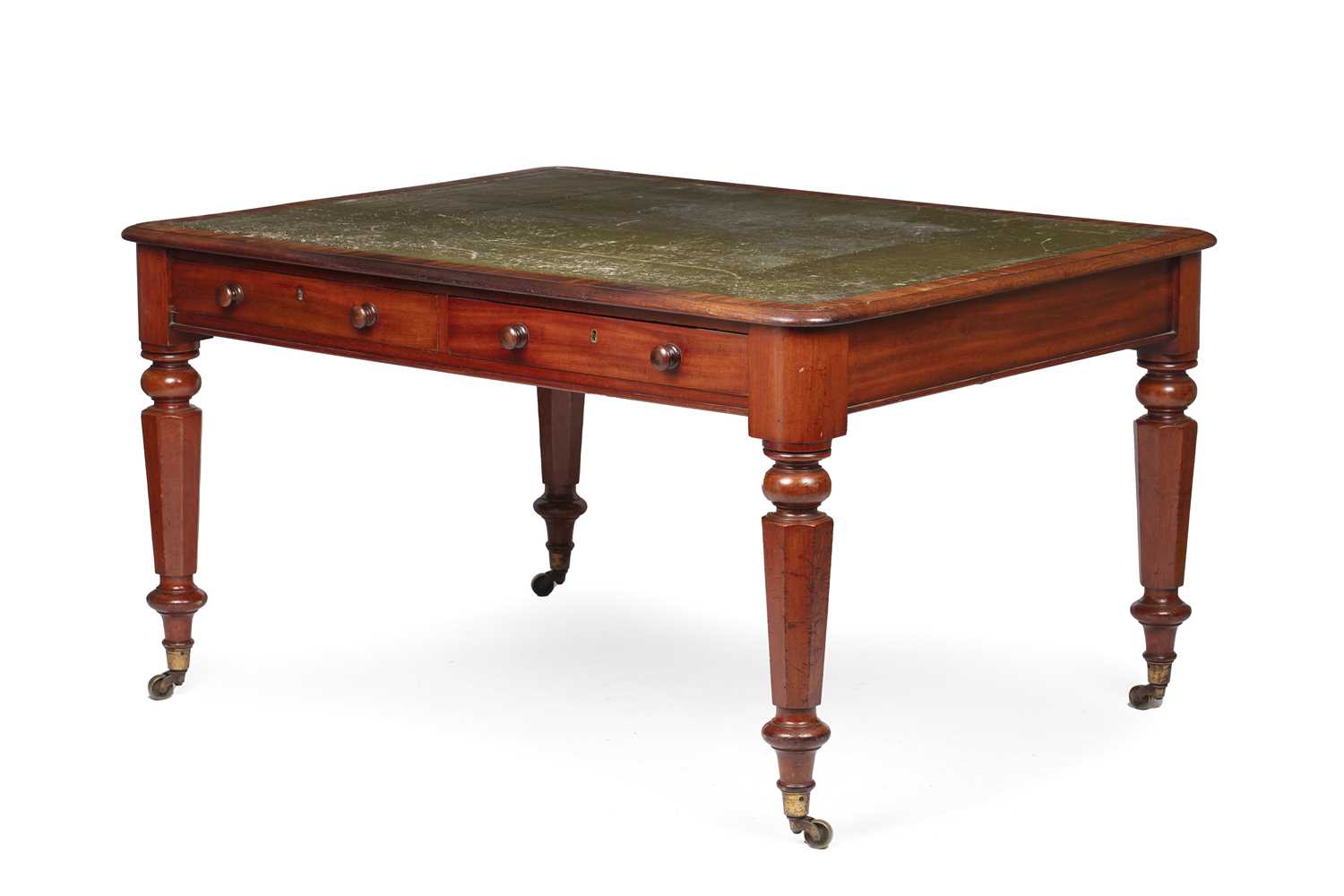 Lot 18 - A Victorian mahogany library table with a...