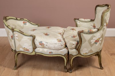 Lot 160 - A Duchess Brisee French Rococo style upholstered chair and stool