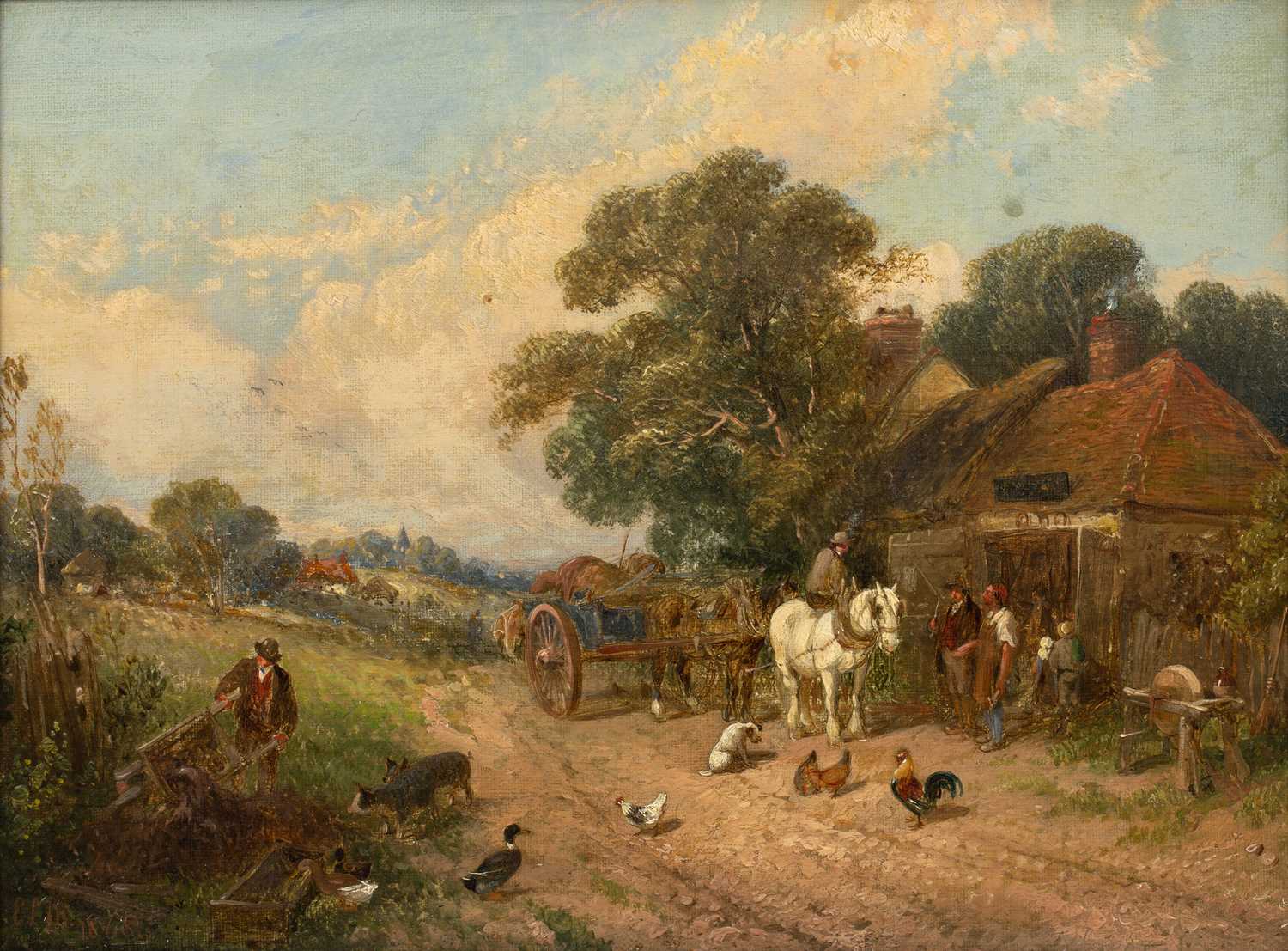 Lot 378 - Edwin Long Meadows (act. 1854-1905) A chat by...