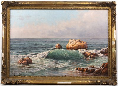 Lot 202 - Edmund Rene-His (1877-1960) Rocks off the...