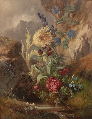 Lot 203 - Joseph Schuster (1812-1890) Wild flowers in a...