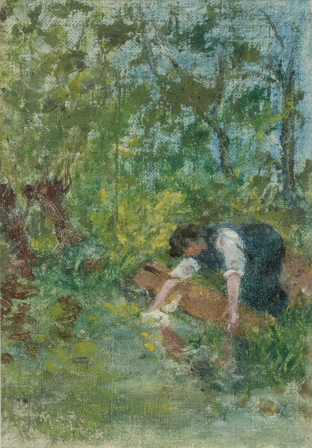 Lot 316 - Marc M. Mouclier (1866-1948) A figure washing...