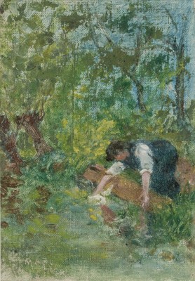 Lot 316 - Marc M. Mouclier (1866-1948) A figure washing...